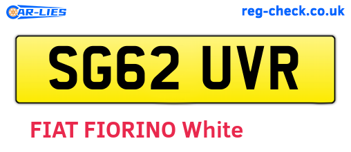 SG62UVR are the vehicle registration plates.