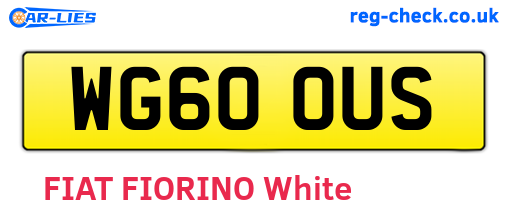 WG60OUS are the vehicle registration plates.