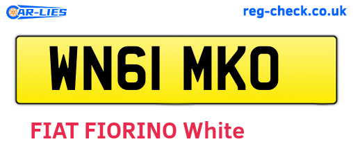 WN61MKO are the vehicle registration plates.