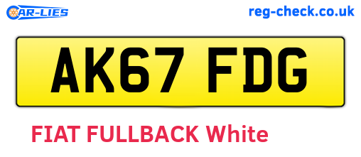AK67FDG are the vehicle registration plates.