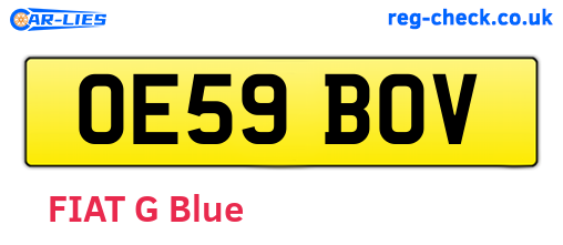 OE59BOV are the vehicle registration plates.
