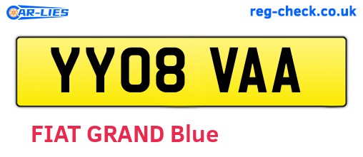 YY08VAA are the vehicle registration plates.