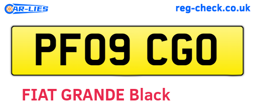 PF09CGO are the vehicle registration plates.