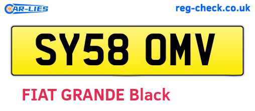 SY58OMV are the vehicle registration plates.