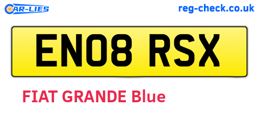 EN08RSX are the vehicle registration plates.