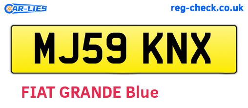 MJ59KNX are the vehicle registration plates.