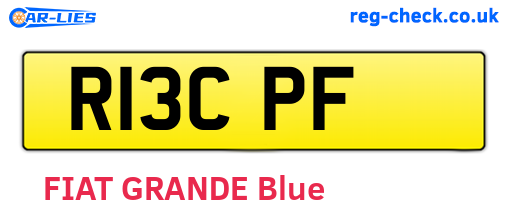 R13CPF are the vehicle registration plates.