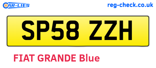 SP58ZZH are the vehicle registration plates.
