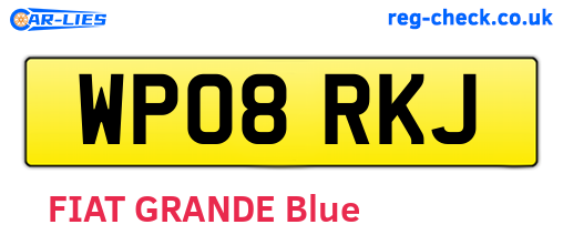 WP08RKJ are the vehicle registration plates.