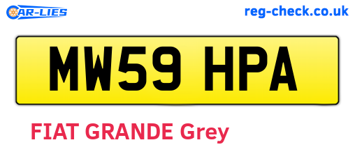 MW59HPA are the vehicle registration plates.