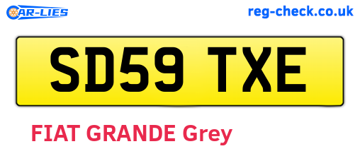 SD59TXE are the vehicle registration plates.