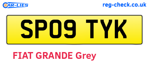 SP09TYK are the vehicle registration plates.