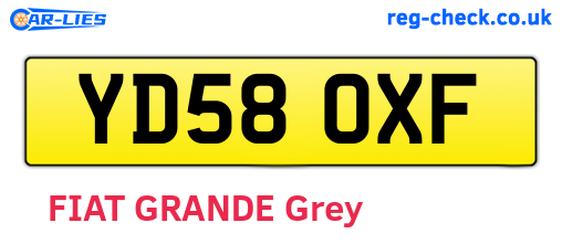 YD58OXF are the vehicle registration plates.