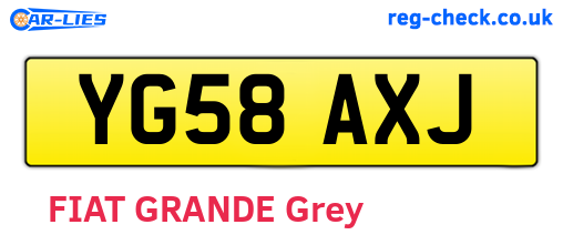YG58AXJ are the vehicle registration plates.