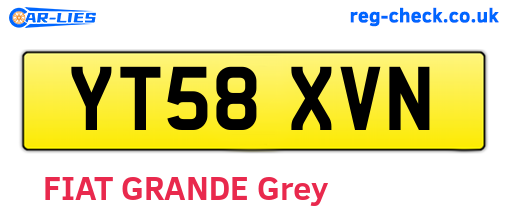 YT58XVN are the vehicle registration plates.