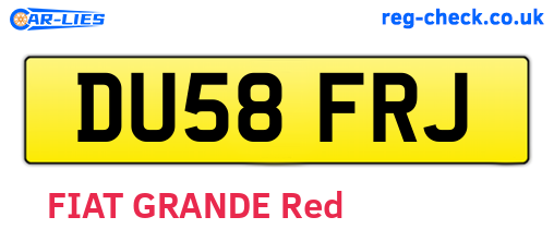 DU58FRJ are the vehicle registration plates.