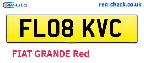 FL08KVC are the vehicle registration plates.