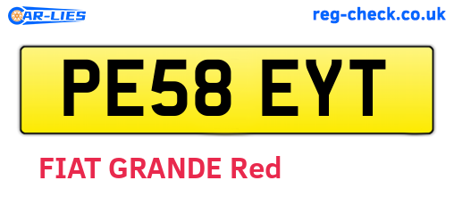 PE58EYT are the vehicle registration plates.