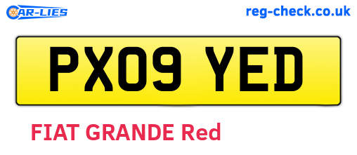 PX09YED are the vehicle registration plates.
