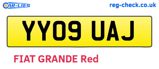 YY09UAJ are the vehicle registration plates.