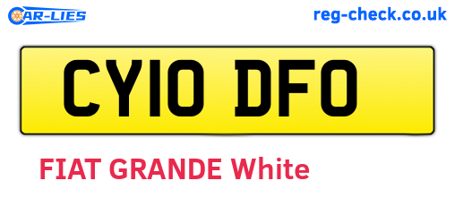 CY10DFO are the vehicle registration plates.
