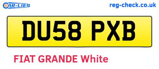 DU58PXB are the vehicle registration plates.