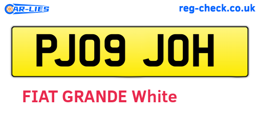 PJ09JOH are the vehicle registration plates.