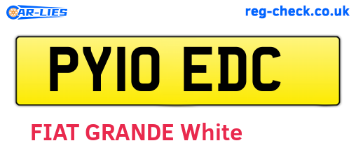 PY10EDC are the vehicle registration plates.