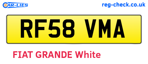 RF58VMA are the vehicle registration plates.