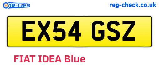 EX54GSZ are the vehicle registration plates.