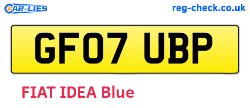 GF07UBP are the vehicle registration plates.