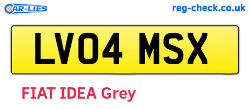 LV04MSX are the vehicle registration plates.