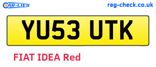 YU53UTK are the vehicle registration plates.