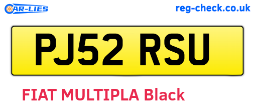 PJ52RSU are the vehicle registration plates.
