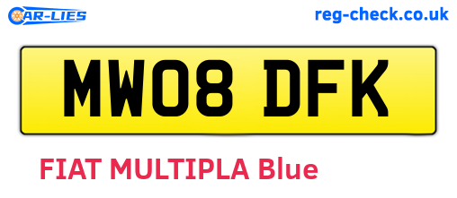 MW08DFK are the vehicle registration plates.
