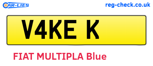 V4KEK are the vehicle registration plates.