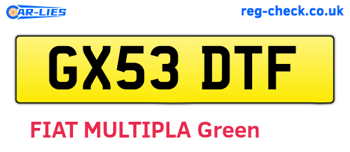 GX53DTF are the vehicle registration plates.
