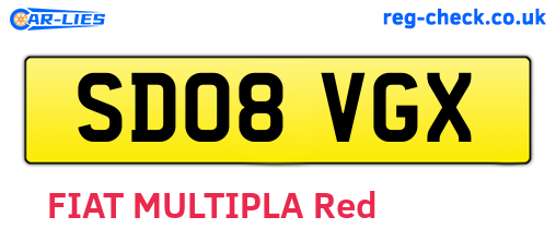SD08VGX are the vehicle registration plates.