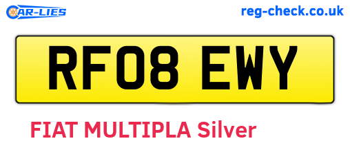 RF08EWY are the vehicle registration plates.