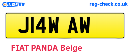 J14WAW are the vehicle registration plates.