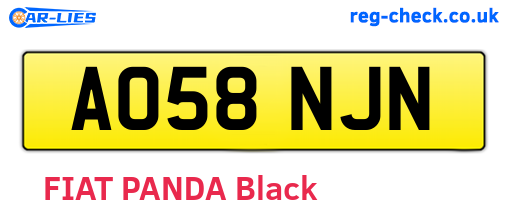 AO58NJN are the vehicle registration plates.