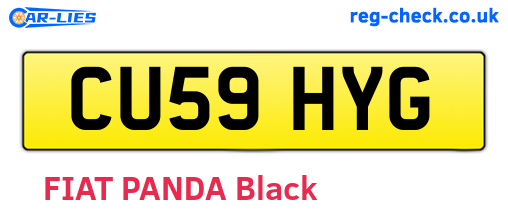 CU59HYG are the vehicle registration plates.