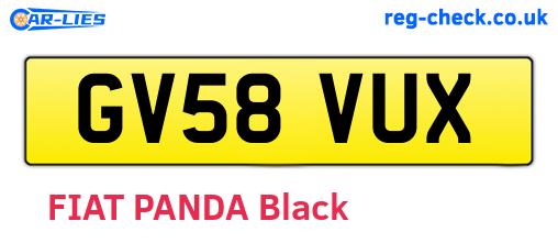 GV58VUX are the vehicle registration plates.