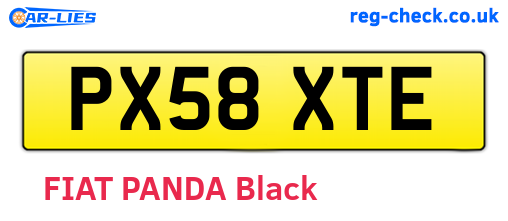 PX58XTE are the vehicle registration plates.