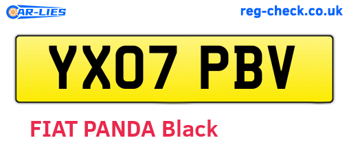 YX07PBV are the vehicle registration plates.
