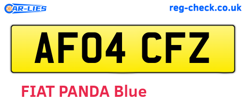 AF04CFZ are the vehicle registration plates.