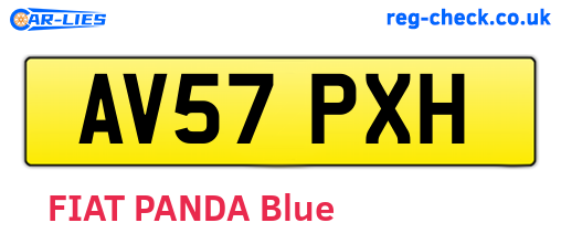 AV57PXH are the vehicle registration plates.