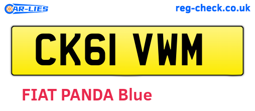 CK61VWM are the vehicle registration plates.