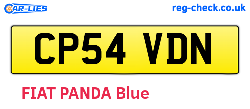 CP54VDN are the vehicle registration plates.
