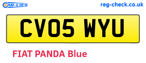 CV05WYU are the vehicle registration plates.
